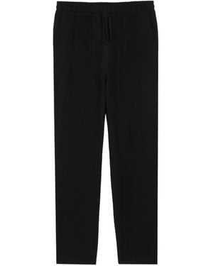 Ami Paris Blended Linen Elasticated Waist Trousers - Black