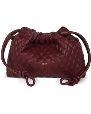 N°21 Quilted Drawstring-Fastening Shoulder Bag - Purple