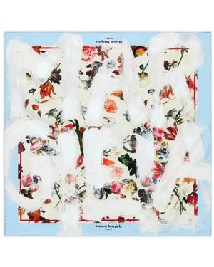Maison Margiela Pañuelo De Bolsillo Con Estampado Floral - Blanco