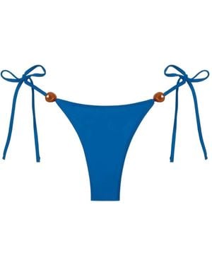 Tropic of C Praia Bead-Embellished Bikini Bottoms - Blue