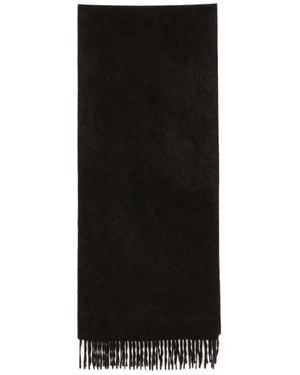 N.Peal Cashmere Woven Fringed Scarf - Black