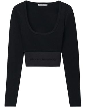 Alexander Wang スクープネック トップ - ブラック