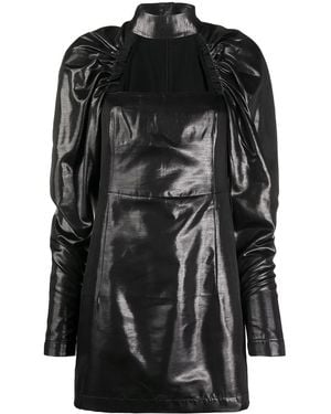 ROTATE BIRGER CHRISTENSEN Ruched Sleeves Dress - Black