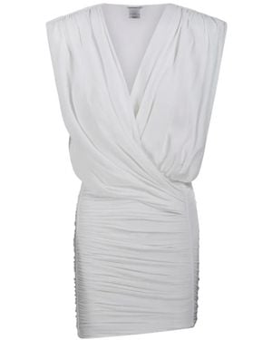 Amazuìn Draped V-Neck Dress - Grey