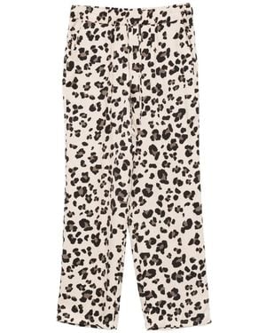 Marella Leopard-Print Trousers - White
