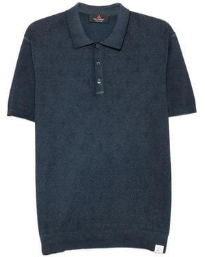 Peuterey Diamond-Knit Short-Sleeve Polo Shirt - Blue