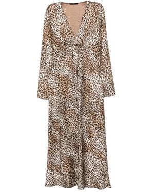 Seventy Leopard-Print V-Neck Dress - Natural