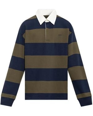A.P.C. Long-Sleeve Polo Shirt - Blue
