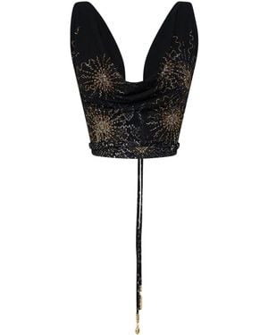 CAMILLA Call Me Cleopatra Vネックトップ - ブラック