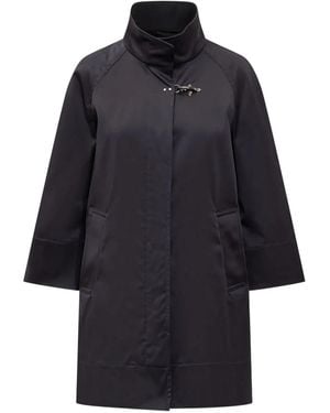 Fay High-Neck Oversized Jacket - Blue