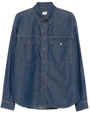 Versace Logo-Embroidered Shirt - Blue