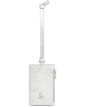 Courreges Leather Zip Cardholder - White