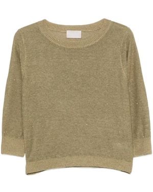 Hemisphere Sequin Knitted Sweater - Natural