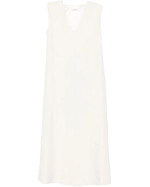 JOSEPH Vassad V-Neck Sleeveless Midi Dress - White