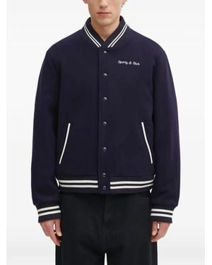 Sporty & Rich Hotel Eden Roc Buttoned Jacket - Blue