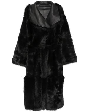 Yves Salomon Shearling-Trimmed Fur Jacket - Black