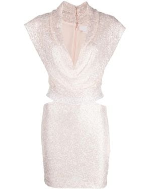 Genny Gathered-Detail Sequin-Embellished Dress - Pink