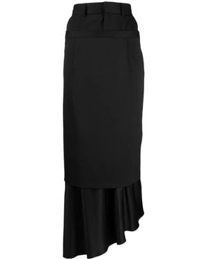 MM6 by Maison Martin Margiela Gonna Lunga Asimmetrica - Nero