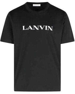 Lanvin Logo-Print Cotton T-Shirt - Black