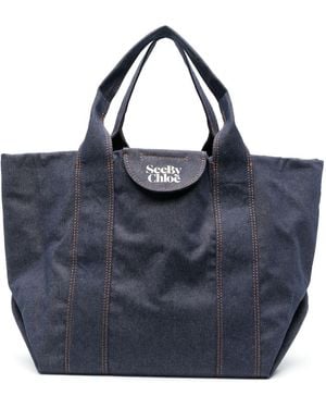 See By Chloé Laetizia Denim Tote Bag - Blue