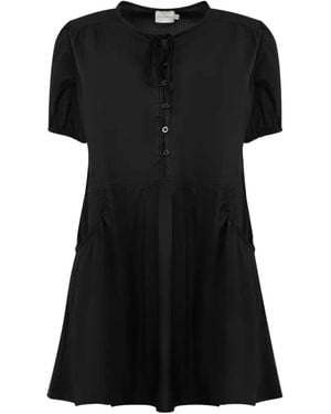 Deiji Studios Crew-Neck Mini Dress - Black