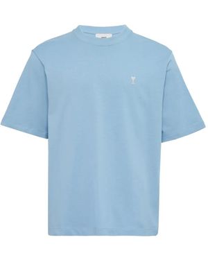 Ami Paris Ami De Coeur Boxy-Fit T-Shirt - Blue