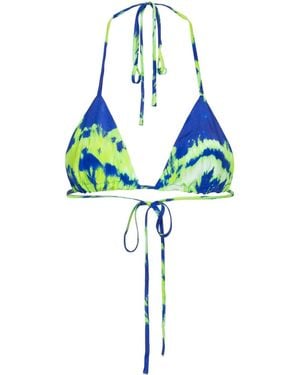 P.A.R.O.S.H. Tie-Dye Silk Bralette - Blue