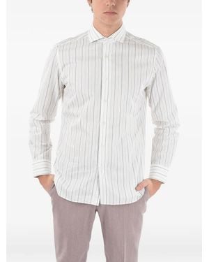 Corneliani Striped Cotton Shirt - White