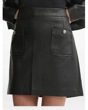 Morgan Button-Detail Pocket Mini Skirt - Black