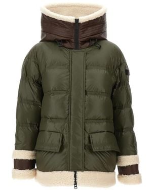 Peuterey Kunto Faux-Fur Trim Down Coat - Green