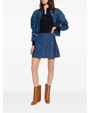 Givenchy Paneled A-Line Mini Skirt - Blue