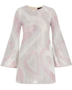 Celia Kritharioti Abito Corto Con Paillettes - Bianco