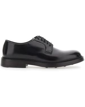 Doucal's Lace-Up Leather Shoes - Black