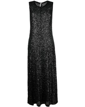 Norma Kamali Sequin-Embellished Swing Dress - Black