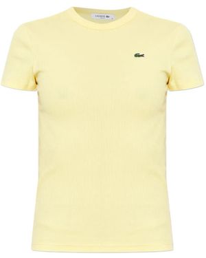 Lacoste Ribbed Logo T-Shirt - Yellow