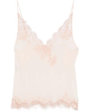 Carine Gilson Caudry-Lace Silk Camisole - Pink