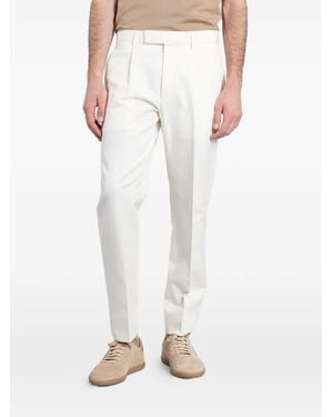 ZEGNA Pleated Pressed-Crease Trousers - White