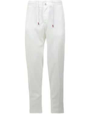 Kiton Drawstring Elasticated-Waistband Pants - White