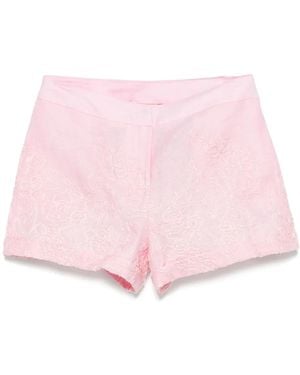 Ermanno Scervino Floral-embroidered Shorts - Pink