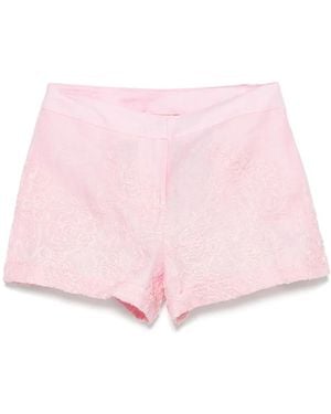 Ermanno Scervino Shorts Mit Blumenstickerei - Pink