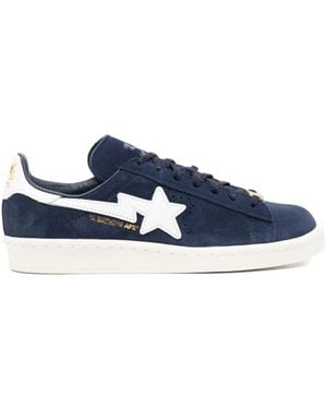 A Bathing Ape Star-Patch Suede Trainers - Blue