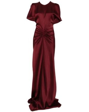 Victoria Beckham Ruched Maxi Dress - Red