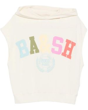 Ba&sh Logo-Print Sleeveless Hoodie - White