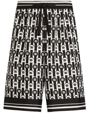 Dolce & Gabbana Silk Twill Bermuda Shorts - Multicolour