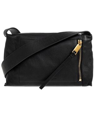 AllSaints Bandolera Alpha De Piel - Negro