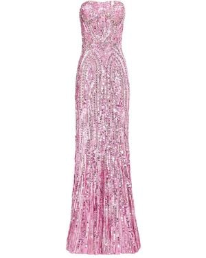 Jenny Packham Euphoria Sequin-Embellished Strapless Dress - Pink