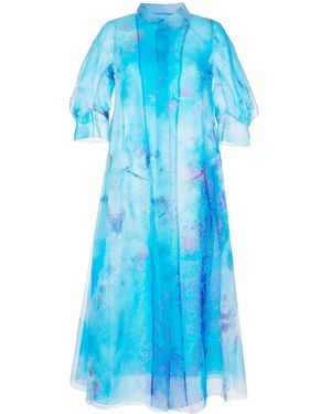 Shiatzy Chen Printed Silk Dress - Blue
