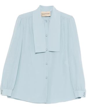 Valentino Garavani Tie-Collar Buttoned Shirt - Blue