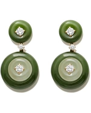 Fernando Jorge 18Kt Jade And Diamond Drop Earrings - Green