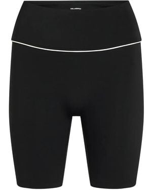 KARL LAGERFELD Contrast-Piping Shorts - Black